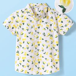 Mark & Mia Cotton Woven Half Sleeves Printed Shirt - White-image-99