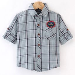 Rikidoos Full Sleeves Checked Shirt - Light Grey-image-88