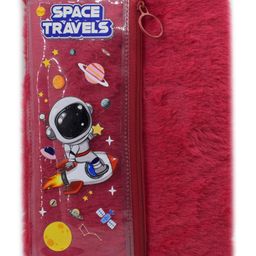 Asera 1 Pc Fur Plush Diary with attached Pencil Pouch for Kids (21.5 * 15 cms) / Birthday Return Gifts for Kids, 70 Pages (Red Space)-22