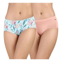 &Circus Modal Pack Of 2 Solid & Floral Printed Seamless Bare Hipsters - Multi Colour-13
