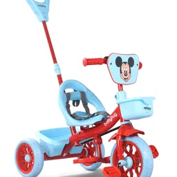 Babyhug Disney Mickey Kids Tricycle with Parental Push Handle- Red & Light Blue| Antislip Pedals| Puncture Proof Wheels| Easy Assembling| Foldable Footrest| Toy for 2 to 5 year| Gifting Option-image-90