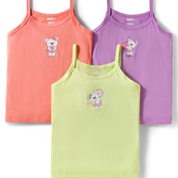 BUMZEE Cotton Knit Sleeveless Slips with Animal Print Pack of 3 - Peach Yellow & Lavender-picture-13