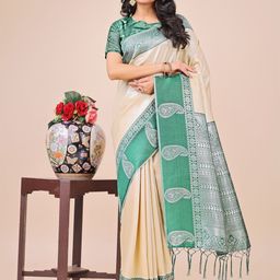 Astita Woven Design Zari Paisley Border Saree-image-49