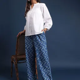 Taavi Block Printed Pure Cotton Top & Trousers Co-Ords image 2