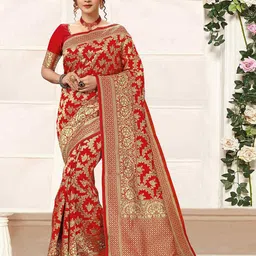 Trendmalls Woven Design Zari Art Silk Banarasi Saree-picture-30