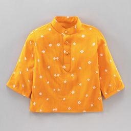JAV CREATIONS Boys Bandhani Printed Pure Cotton Kurta with Pyjamas-image-86
