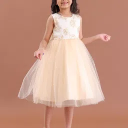 Mark and Mia Girls Embroidered Round Neck Knee Length Fit & Flare Dress-image-59