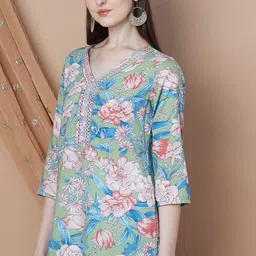 Melange by Lifestyle Women Floral Printed Daily Straight Kurta-picture-10