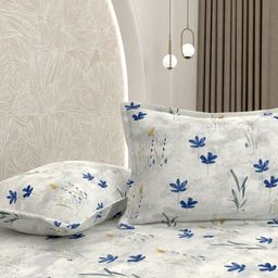Pure Decor Floral 350 TC Cotton King Bedsheet With 2 Pillow Covers-picture-21