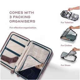 Assembly Set of 2 - Premium Hardsided Suitcase Trolley (42L & 72L Brown)-Flowe image 4