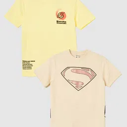 Fame Forever by Lifestyle Boys Pack of 2 Naruto & Superman Printed Pure Cotton T-shirts-picture-30