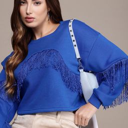 bebe Fringe Detail Crop Sweatshirt-image-31