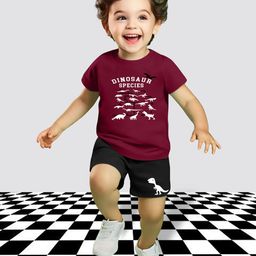 MRS NATURAL Kids Printed Round Neck Pure Cotton T-Shirt With Shorts-image-89