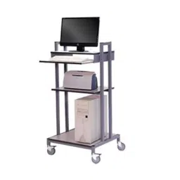 SUWAS TROLLEY STORE 25Kg Shelf Mild Steel/Iron Powder Coated Computer Trolley SU-COMPT-002-20