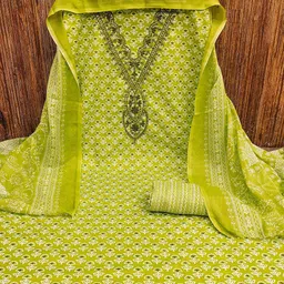 KALINI Floral Printed Sequinned Unstitched Dress Material-image-98