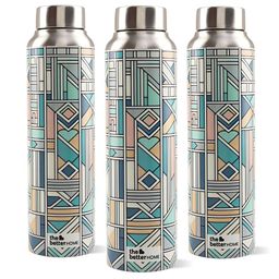 The Better Home Silver-Toned 3 Pieces Printed Stainless Steel Water Bottles-1L Each-image-91