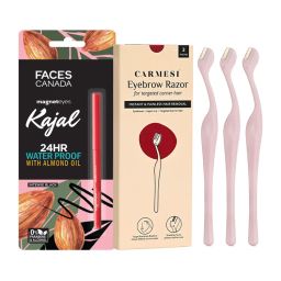 Carmesi Eyebrow Razor + Faces Canada Magneteyes Kajal Combo-picture-27