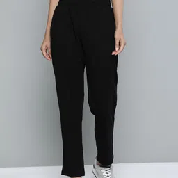 Alcis Women Black Solid Straight Fit Track Pants-image-97