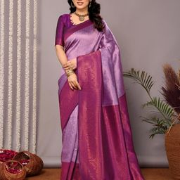 Vastravatika Floral Woven Design Zari Kanjeevaram Saree With Blouse-picture-47