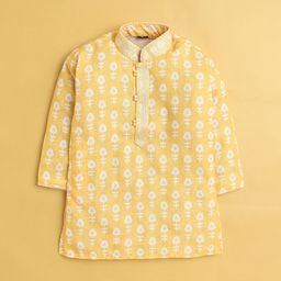 Jeetethnics Boys Floral Printed Regular Kurta with Pyjamas image 2