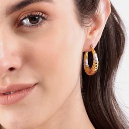 DressBerry Oval Shaped Hoop Earrings-4