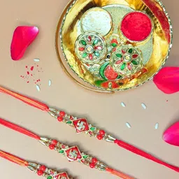 Anouk Set Of 3 Rudraksha Rakhi Quirky Card-49