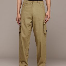 The Roadster Life Co. Men Pure Cotton Relaxed Loose Fit Cargos Trousers-picture-49
