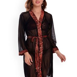chia fashions Net Halter Neck Printed Baby Doll with High-Low-image-89