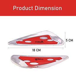 Allextreme Red and Silver Color Universal Fender Sticker With In-Built Mounting Bolts for Cars, SUVs & Other Automobile, EDCGS2R (Pack of 2) image 2
