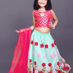 satyamfab Girls Patchwork Ready to Wear Lehenga & Blouse With Dupatta-image-84