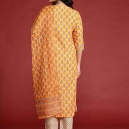 Anouk Floral Printed Regular Kurta With Trousers & With Dupatta image 3