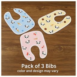 NeonateCare Waterproof Cotton Feeding Bibs Apron Reusable Durable Long Lasting for Babies (Pack of 3) (MultiColor) (Design may Vary)-4