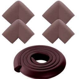 Bembika Baby Proofing Edge & Corner Guards Protector For Furniture Table Glass Corner Pack of 5 - Brown-25