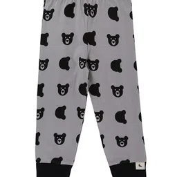 Turtledove London Cotton Knit Full Length Lounge Pant with Bear Print - Grey-picture-21