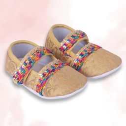 Coco Candy Gota Lace Detailed Velcro Closure Booties - Golden-image-12