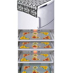 Dakshya Industries Fridge Top Cover and Fridge Mat Combo Set of 5-picture-22