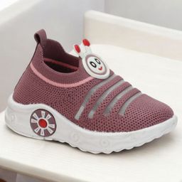 Lil Lollipop Striped Detailed Slip On Musical Booties - Mauve-image-93