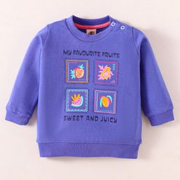 Zero Cotton Knit Full Sleeves Text Printed T-Shirt - Purple-image-52