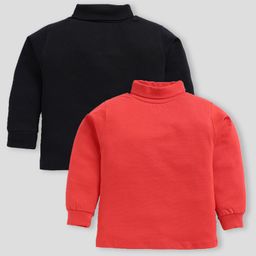 Nottie Planet Cotton Knit Pack Of 2 Full Sleeves Solid Tee - Red & Navy Blue-image-34