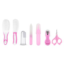 Kids Station 7 in 1 Grooming Kit for New Born Baby - Nail Cutter - Rounded Scissors - Baby Nail Filer - Tweezer - Baby Comb and Hair Brush - Kids Accessories Set for Infants - Ideal for Travelling & Home Use - (Pink)-image-43