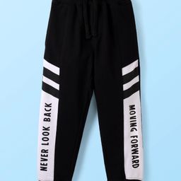 Pine Kids Cotton Knit Full Length Striped Lounge Pant - Black-image-99