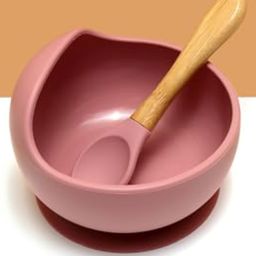 Kids Station 2 Piece Microwave Friendly Silicone Baby Feeding Set - Bowl - Spoon - Make Mealtime Fun and Easy for Your Little One - Portable and Diaper Bag Friendly - Baby Feeding Product - Pink-image-6