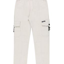 CAVIO Cotton Blend Woven Solid Cargo Pants With Belt - White-image-82