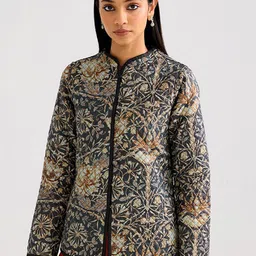 Ancestry Women Geometric Longline Open Front Jacket-picture-41