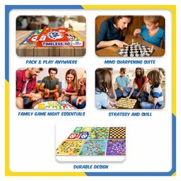 Clapjoy Timeless 10-in-1 Board Games Combo for Kids & Adults image 4