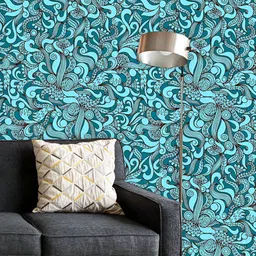 ArtzFolio Printed UV-Resistant Anti-Bacterial Abstract Doodle Waves Peel & Stick Wallpaper-image-50