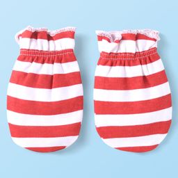 Babyhug Disney Interlock Knit Cap Mittens & Booties Set with Mickey Mouse Graphics & Stripes Red - Diameter 10.5 cm image 5