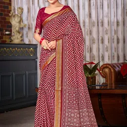 all about you Zari Pure Cotton Bagru Saree-image-95