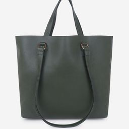 Black Spade PU Oversized Bucket Tote Bag-image-79