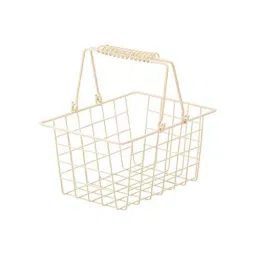 AS ONE Wire Basket Steel Epoxy Resin Powder Coating L Ivory, 61-380-2-7-70